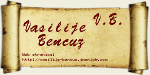 Vasilije Bencuz vizit kartica